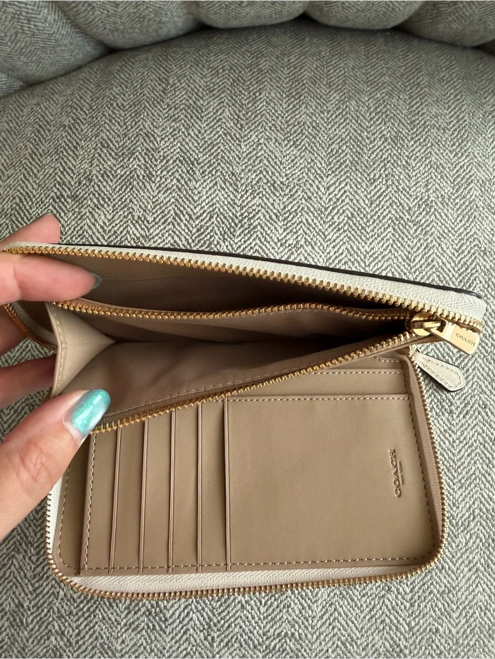 Coach Zip-Around Signature Coated Canvas